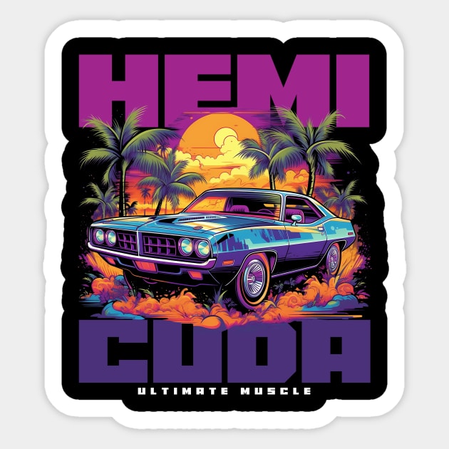 Hemi Cuda Sticker by Quotee